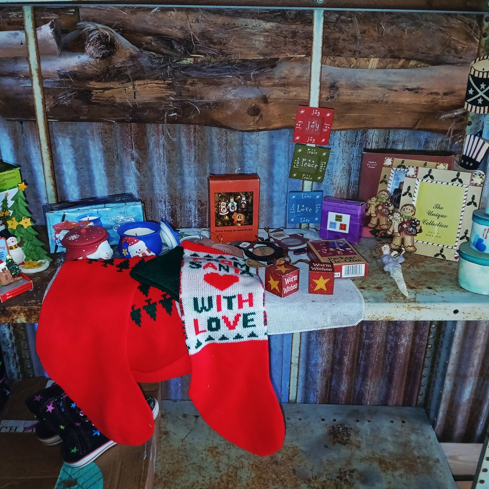 Red Christmas Stockings with Love Design